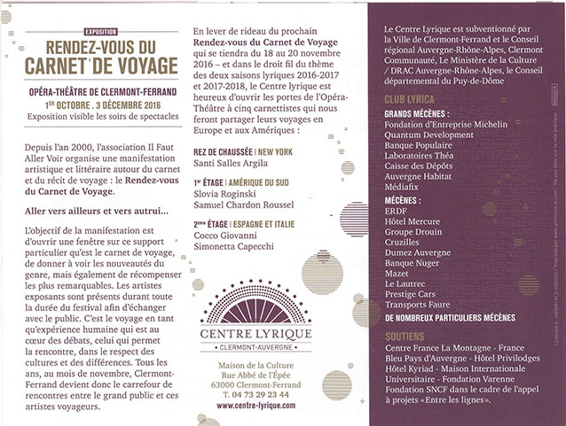 RENDEZ-VOUS DU CARNET DE VOYAGE 2016 - BIGLIETTO TEATRO OPERA RETRO